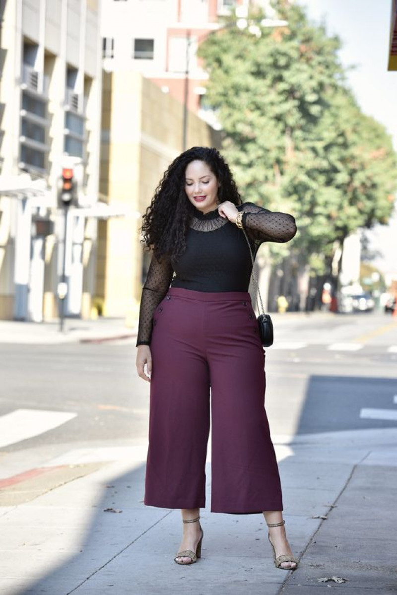 Dark Blue And Navy Sweater: Plus Size Dating Tips With Purple And Violet Casual Trousers, Party Outfit for Plus Size Individuals: plus-size clothing,  plus size dress,  womens fashion,  luggage and bags,  party dress  