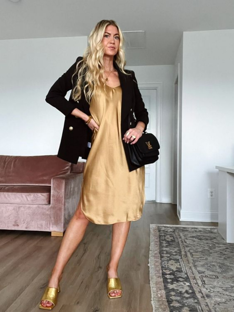Slip Dress And Blazer Fashion Trends Black Wool Coat, Fashion Model: model m keyboard,  fashion show  
