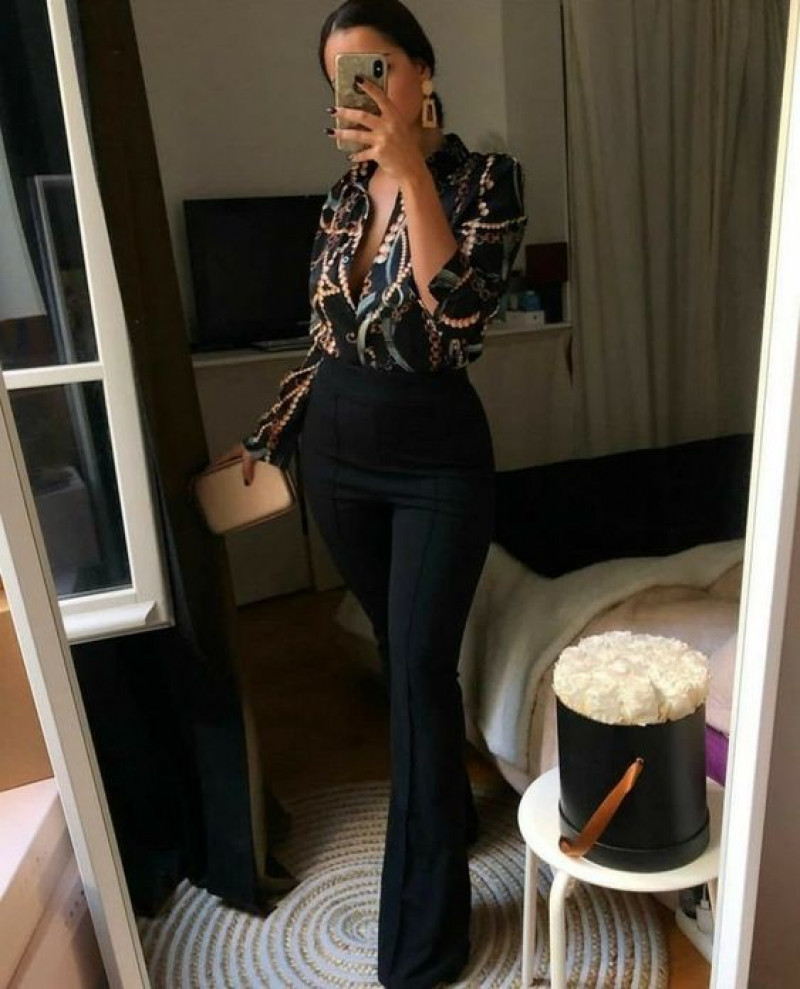 Buchona Vibes Shirt for Classy Business Outfit Designs With Black Jeans: women's clothing,  high-rise,  women's apparel  