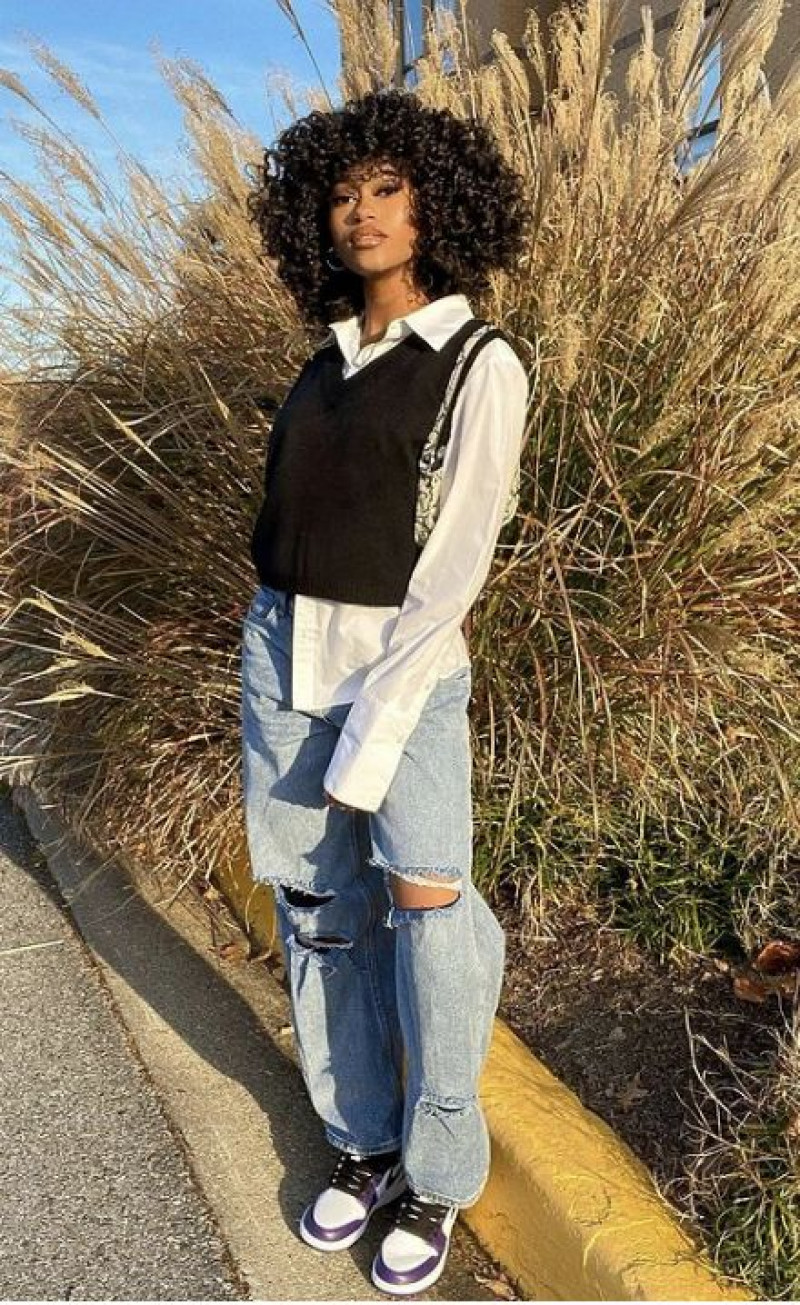 Attires Ideas With Light Blue Casual Trouser, Aesthetic Clothes Black Girls: aesthetic fashion,  tomboy fashion  