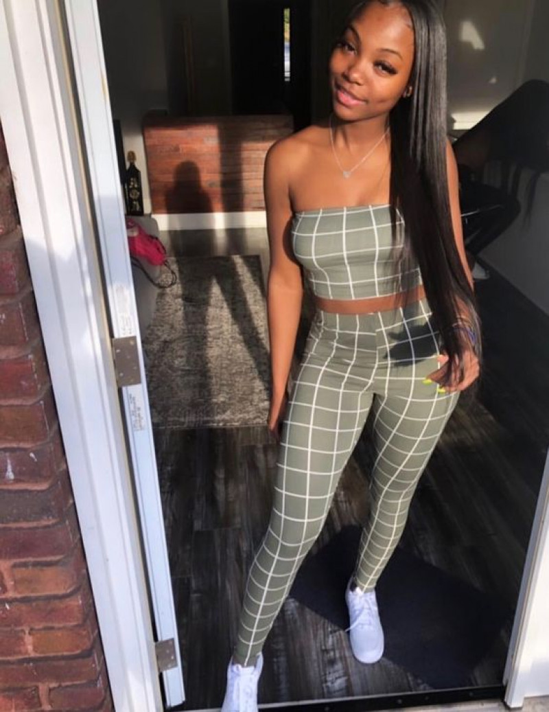 Tartan Printed Tube Top And Legging, Perfect For Swaggy Girls: hair m,  long hair  