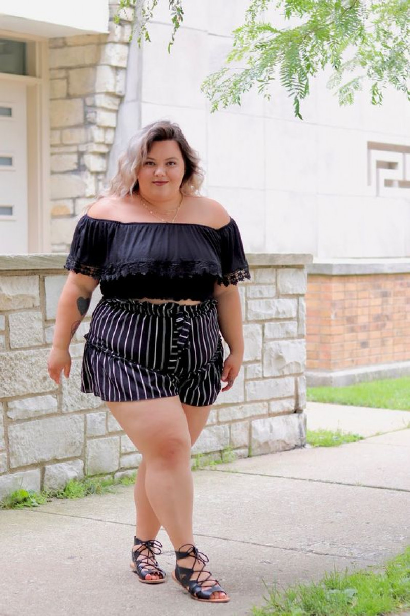 Plus Size Crop Top Ideas With Formal Trouser, Black Casual Mini Wrap Skirts Blouse Dress, Outfit For Crop Top Chubby: plus size crop top,  plus-size clothing,  crop top,  shirts & tops,  petite size,  day dress  