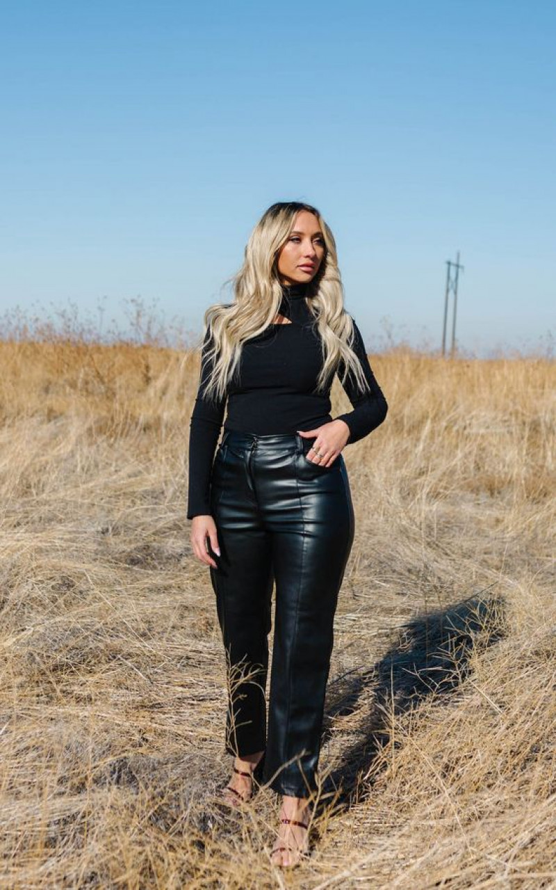 Black Leather Leggings Concert Fashion Ideas With Black Sweater, Beauty: artificial leather,  online shopping,  women's pants  