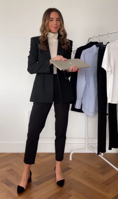 Classy vibes with business casual, coat, blazer, sportswear: 