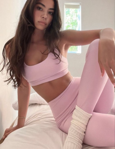 Pink attire style with: active undergarment,  fitness fashion,  girly girl  