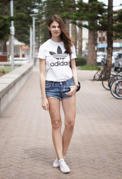 Shorts and sneakers outfit ideas: women's shorts,  jean short,  bicycle wheel,  bermuda shorts,  girls' sneaker  