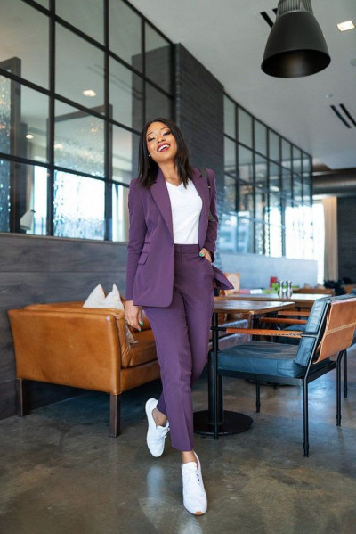 Best looks purple women's suit women's suit: 