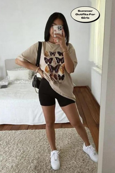 Chic clothing with shirt, shorts, t-shirt: women's apparel,  cycling shorts  