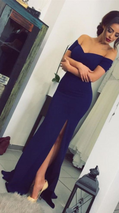 Navy blue chic styles with cocktail dress, gown: online shopping,  cocktail dress,  prom dresses,  navy blue,  lace navy blue v-neck vestidos de fiesta noche prom party evening dresses robe de soiree gown frock,  prom dress creation  